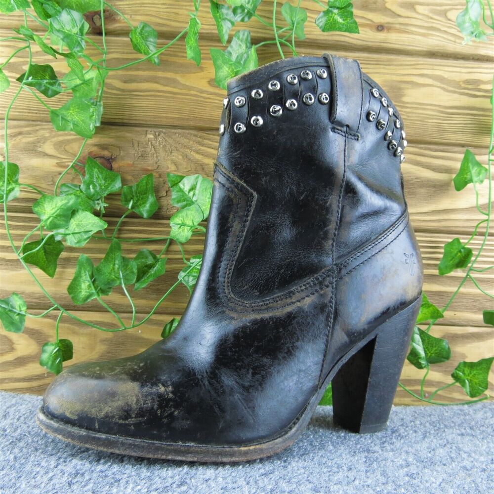Frye‎ 3475382 Rustic Women Western Boots Black Leather Pull On Size 8.5 Medium